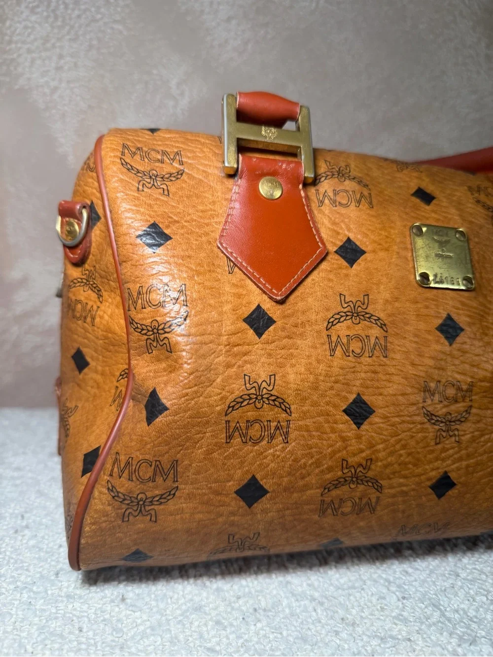 MCM satchel cognac